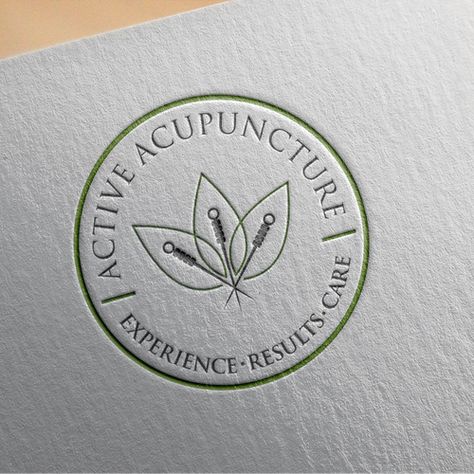 Acupuncture Logo Design, Acupuncture Clinic Design, Alternative Medicine Logo, Acupuncture Logo, Circle Logo Template, Zen Logo, Massage Logo, Therapy Art, Acupuncture Clinic