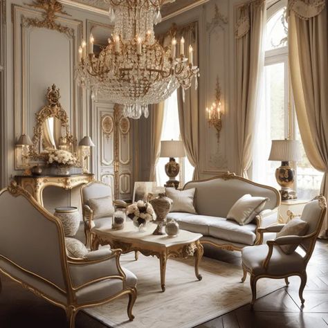 Salas Living Room, French Interior Design, Baroque Decor, House Redesign, Castles Interior, Vintage Elements, Ornate Furniture, French Interior, Noble House