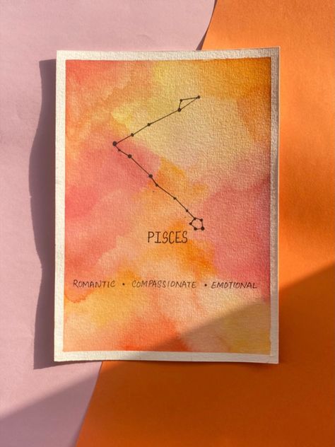 Pisces Painting, Pisces Constellation Art, Pieces Zodiac, Pisces Birthday, Pisces Constellation, Zodiac Cards, Project Board, Star Constellations, Baby Painting