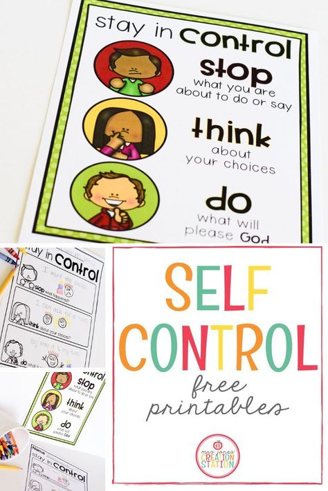 Self Control Worksheet, Control Worksheet, Worksheet For Kindergarten, Worksheet For Kids, Classroom Behavior Management, Behaviour Management, Homeschool Classroom, Class Management, Behaviour Chart