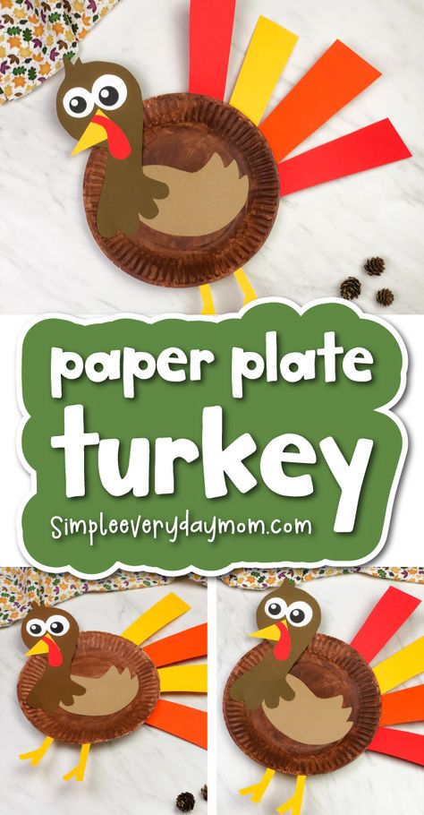 Make this cute paper plate turkey craft for kids this Thanksgiving! It's a simple activity for Thanksgiving that's perfect for preschool and kindergarten children. #simpleeverydaymom #paperplate #turkeycrafts #kidscrafts #thanksgivingcrafts #preschool #kindergarten Plate Turkey Craft, Paper Whale, Turkey Craft For Kids, Paper Plate Turkey, Paper Animal Crafts, Thanksgiving Activities Preschool, Fun Thanksgiving Crafts, Easy Thanksgiving Crafts, Thanksgiving Activity