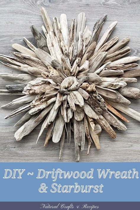 Driftwood Wreath Diy How To Make, How To Make A Driftwood Wreath, Driftwood Wreath Diy, Grapevine Orbs, Sumac Flower, Driftwood Crafts Wall Hangings, Pampas Grass Chandelier, Driftwood Crafts Diy, Diy Driftwood Decor