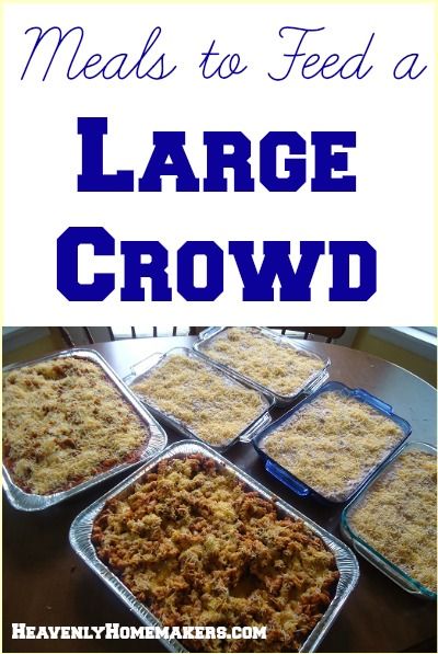 Easy Dinners For Big Groups, Good Meals For Large Groups, Feed A Lot Of People For Cheap, Feed Large Crowd Cheap, Recipes For 30 People, Meals For Big Groups Dinners, Meal Ideas For Large Groups Dinners, Meal Ideas For Big Groups, Easy Dinners For Large Groups