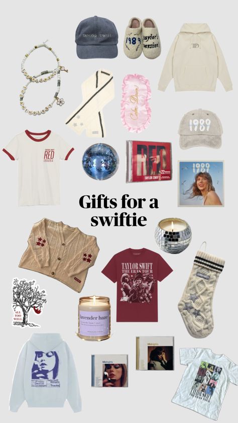 Taylor Swift Present Ideas for a swiftie Taylor Swift 1989, Present Ideas, Birthday Presents, Gifts Ideas, Taylor Swift, Swift, Gift Ideas, Christmas, Red