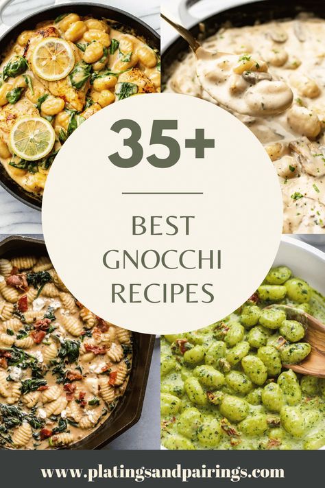 Looking for a great gnocchi recipe for dinner tonight? There are so many great options! From baked gnocchi, to sheet pan gnocchi, gnocchi in flavorful sauces and more! Here are some of the BEST gnocchi dishes to try tonight! Buon appetito! Gnocchi Flavors, Shelf Stable Gnocchi Recipes, Packaged Gnocchi Recipes, Italian Gnocchi Recipes Dinners, Winter Gnocchi Recipe, Gnocchi Appetizer Recipes, Spring Gnocchi, Types Of Gnocchi, Hamburger Gnocchi