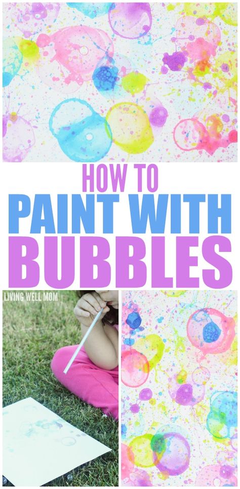 Paint With Bubbles, Easy Summer Crafts For Kids, Easy Summer Crafts, Bubble Activities, Bubble Painting, Painting Activities, Summer Crafts For Kids, Bubble Art, Easy Activities