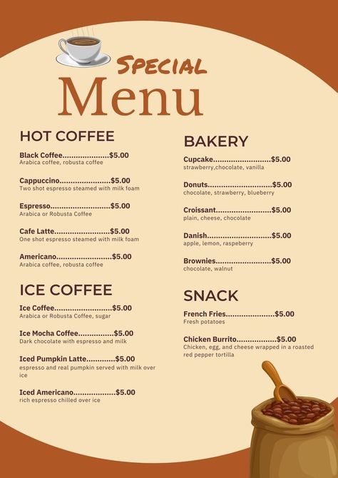 Iced Coffee Menu Board, Simple Coffee Shop Menu Ideas, Simple Cafe Food Ideas Coffee Shop, Menu Cafe Aesthetic, Coffee Menu Design Ideas Layout, Coffee Menu Ideas, Pastry Shop Aesthetic, Coffee Shop Menu Ideas, Coffee Shop Pastries