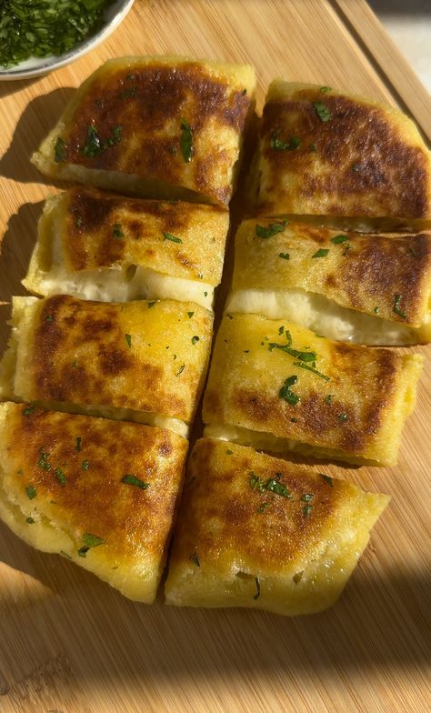 Cheese stuffed potato flatbread  — Truffle&Egg recipes Cheesy Potato Bread, Potato Dough Recipe, Stuffed Eggs Recipe, Potato Flatbread, Crispy Potato Flatbread, Potatoes And Ricotta Cheese, Potatoe Cheese Bread, Potato Stuffed Bread, Stuffed Potato Cakes