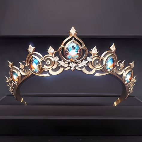 Tiara Concept Art, Fantasy Tiara, Fantasy Jewelry Magic, Fantasy Crown, Star Crown, Anime Jewelry, Fantasy Props, Headpiece Jewelry, Magical Jewelry