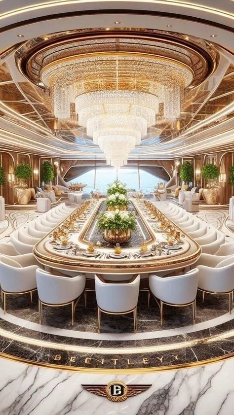 Champagne Wishes and Caviar Dreams Castle House Design, House Interior Design Styles, Latest Living Room Designs, Interior Design Dining Room, Architecture Model House, Luxury Yacht, Mansion Interior, Village House Design, Yacht Design