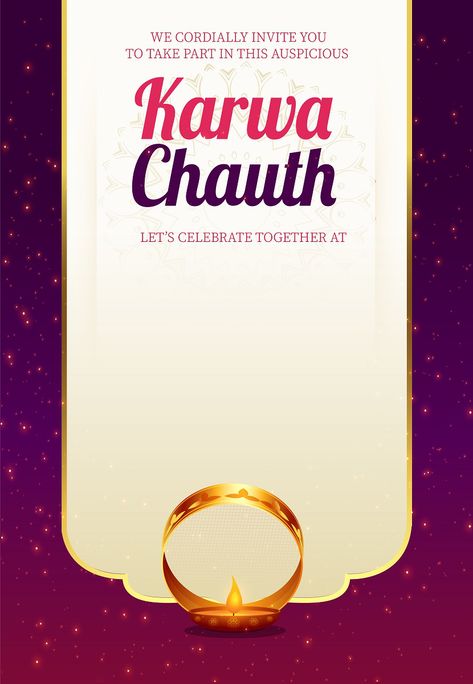 Create Free MOON LIGHT KARWACHAUTH E-INVITE Invitation Card Online for Karwachauth, Premium and Digital Cards Online - VenueLook Karwachauth Wallpaper, Happy Karwa Chauth, Karva Chauth, Food Post, Colorful Invitations, E Invite, Festival Background, Wedding Illustration, Digital Invite