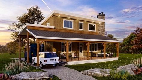 Container House Design Budget: Smart Solutions for Every Budget Getaway House, Modern Mountain House, Tiny House Camper, Open Loft, Tiny House Loft, Tiny House Layout, Building A Tiny House, Lake House Plans, Living Modern