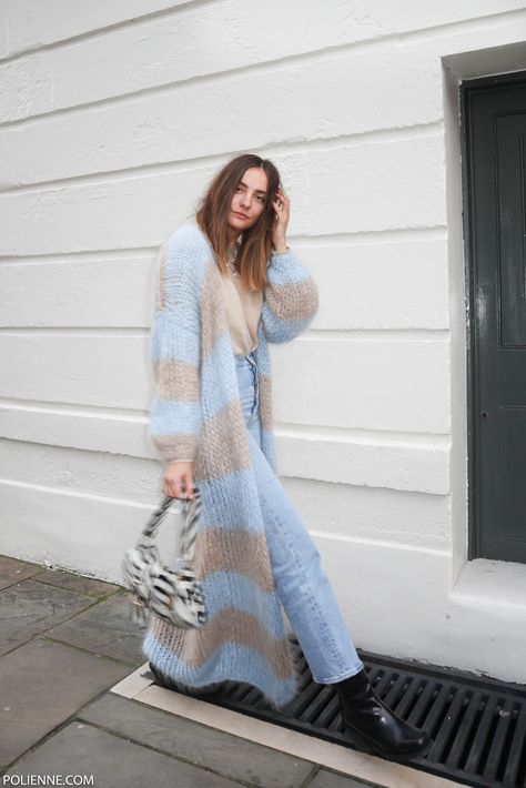 Quoi Porter, Chique Outfits, Mohair Cardigan, Blue Cardigan, Mode Inspo, Mode Inspiration, Long Cardigan, New York Fashion, Cardigans For Women