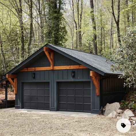 Shop Remodel, Boat Garage, Garage Pictures, Gem Design, Garage Exterior, Dream Farmhouse, Barn Garage, Cabin Exterior, Rock Gardens