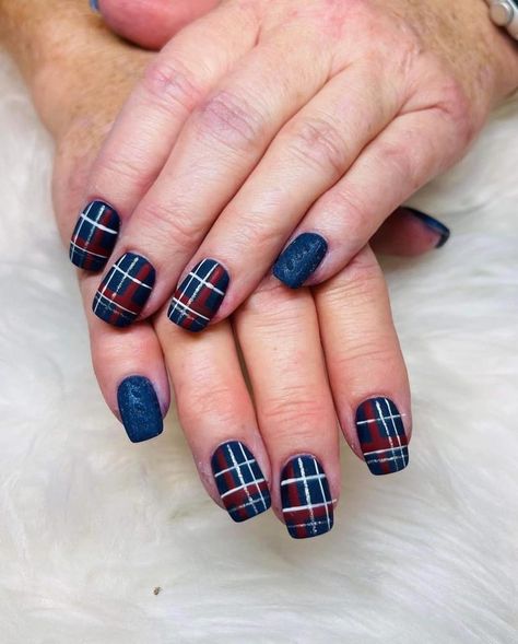 Flannel Nails, Nail References, Plaid Nails, Blue Flannel, Plaid, Nails, Blue, Beauty, Quick Saves