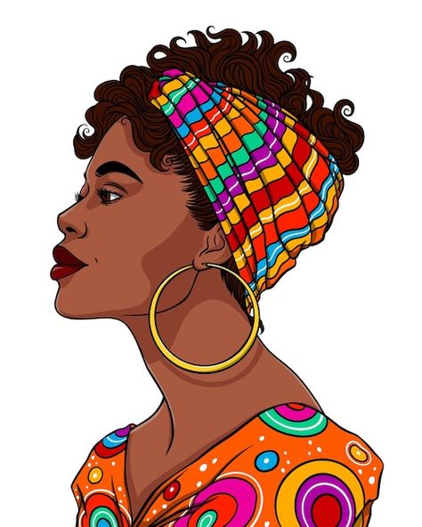 African Woman Portrait, Edith Head Fashion, African Portraits Art, Africa Art Design, African Women Art, African Princess, Face Illustration, Black Art Painting, American Children