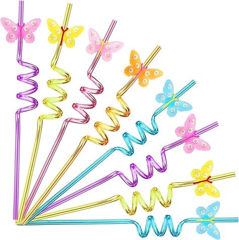 Amazon.com: 25 Reusable Butterfly Straws for Butterfly Birthday Party Supplies Favors with 2 Cleaning Brushes : Health & Household Butterfly 5th Birthday Party, Butterfly Party Ideas, Butterflies Party, Butterfly Birthday Party Decorations, Butterfly Themed Birthday Party, Butterfly Party Favors, Fairy Garden Birthday Party, Girls Party Decorations, Park Birthday