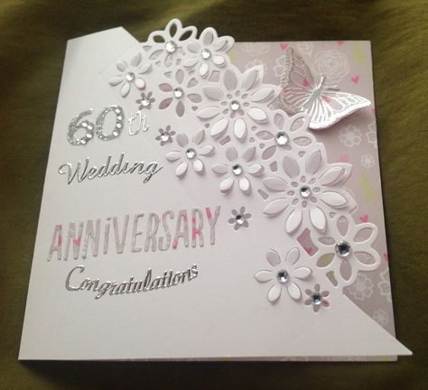 75th Wedding Anniversary Cards, 60th Anniversary Card Ideas, 60 Wedding Anniversary Cards, Diamond Wedding Anniversary Cards Handmade, Diamond Wedding Cards Handmade, Diamond Anniversary Cards Handmade, 60th Wedding Anniversary Card, 60th Wedding Anniversary Cards Handmade, 60th Anniversary Cards Handmade