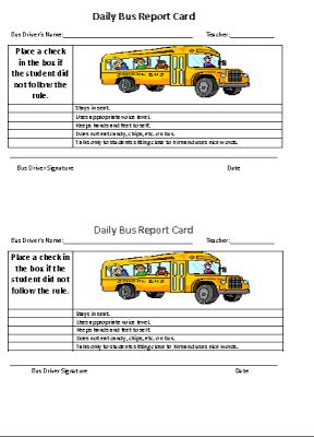 Freebie! Read this post about how to implement a Daily Bus Report Card into your behavior management plan. School Bus Rules Free Printable, School Bus Safety Free Printable, Weekly Behavior Log For Students, Student Behavior Contract, School Bus Behavior Rewards, Student Behavior Log, Behavior Management Plan, Behavior Contract, School Bus Safety