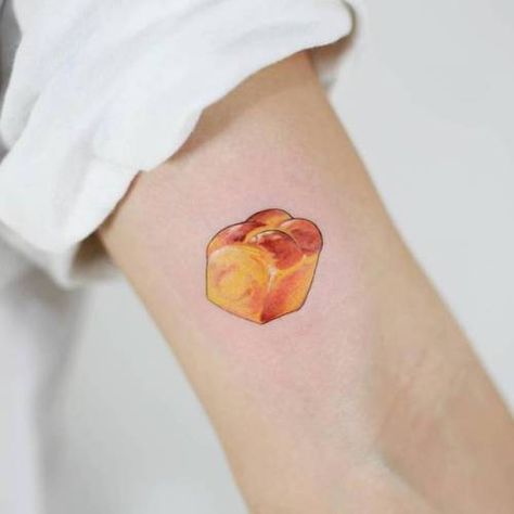 Banana Bread Tattoo, Bread Tattoo Ideas, Loaf Of Bread Tattoo, Toast Tattoo, Bread Tattoo, Food Tattoo, Puzzle Tattoos, Inner Arm Tattoos, Snow Flake Tattoo