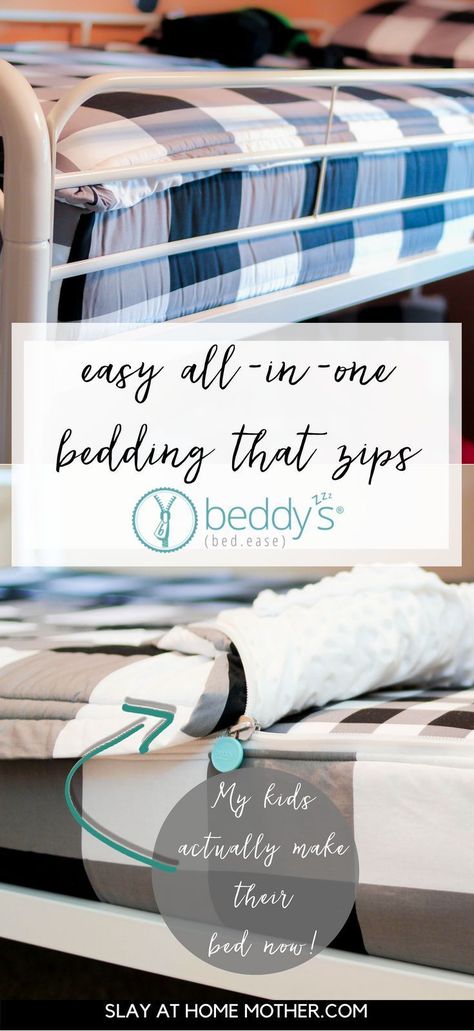 Easy All-In-One Bedding Sets From Beddy's (my kids actually make their beds now!!) #beddys #kidsroom #bunkbeds #slayathomemother - SlayAtHomeMother.com Bedding For Bunk Beds, Marble Ideas, Beddys Bedding, Rustic Bedding Sets, Bed For Girls Room, Bedroom Bedding Sets, Boho Backdrop, Zipper Bedding, Shared Girls Bedroom