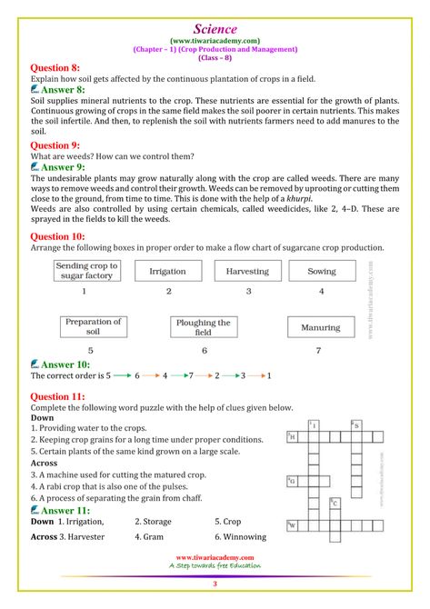 NCERT Solutions for Class 8 Science Chapter 1 (Updated for 2019-20) Crop Production And Management Class 8, Crop Production And Management, Learn Biology, Birthday Card With Photo, Soil Texture, Crop Production, Agricultural Practices, Science Notes, Plant Nutrients