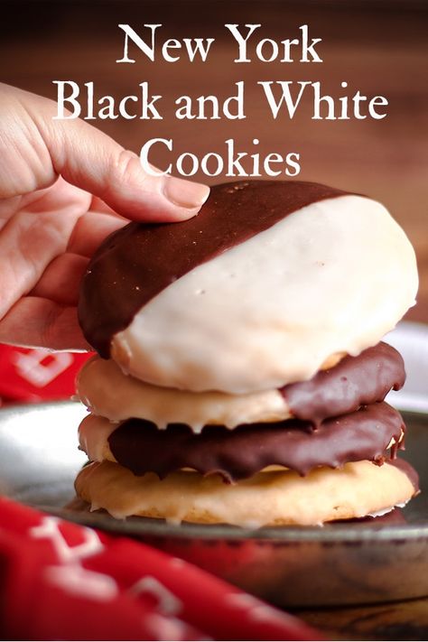 Half Moon Cookies, Black White Cookies, Black And White Cookie Recipe, Light Cake, Moon Cookies, White Cookies, Black And White Cookies, Cake Mug, Preppy Kitchen