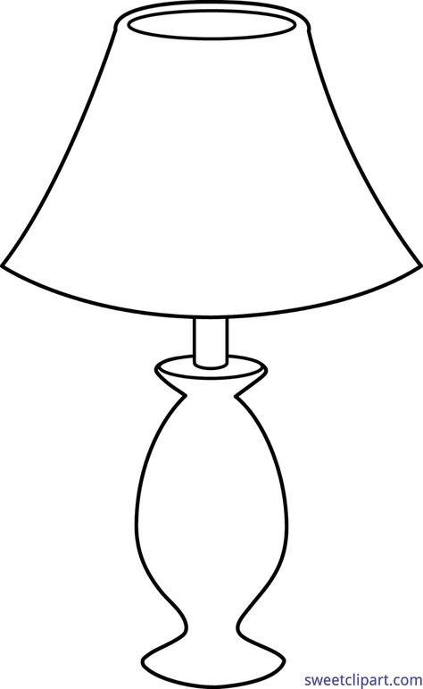 Sweet Clip Art - Cute Free Clip Art and Coloring Pages Lamp Coloring Page, Shading Drawing, Truck Coloring Pages, Flower Lamp, Design Moda, Clipart Black And White, White Lamp, Drawing Images, Night Lamps