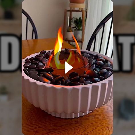 Dollar Tree DIY! 🔥 Diy Tabletop Fire Bowl Indoor, Portable Table Top Fire Pit, Diy Patio Fire Pit Table, Outdoor Tabletop Fire Bowl, Diy Fire Table Top, Diy Indoor Tabletop Fire Pit, Diy Planter Fire Bowl, Diy Alcohol Fire Bowl, Diy Tabletop Fire Bowl Rubbing Alcohol