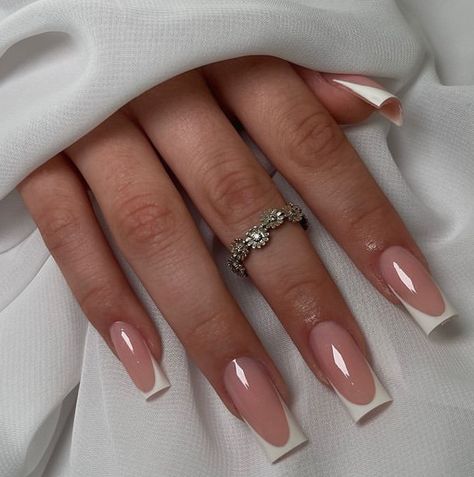 Nails For 18th Birthday, Orange Toe Nails, Gel Nails Shape, Pink Tip Nails, Engagement Nails, Nude Nail Designs, Drip Nails, Girly Acrylic Nails, Simple Acrylic Nails