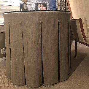 Linen Oatmeal color pleated Table Skirt ,tailored round tablecloth Linen Curtain Panels, Gathering Table, Custom Made Curtains, Luxury Table, Table Skirt, Mantel Redondo, Vintage Rock, Madurai, European Linens