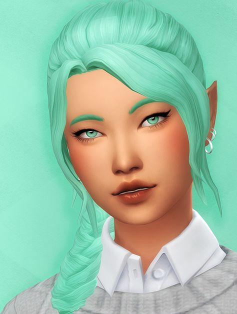 The Sims 4 Cc Mint Hair, Sims 4 Sorbet Recolor, Sims 4 Mint Hair, Sims 4 Cc Mint, Maxis Match Cc, Sims 4 Challenges, Mint Hair, Sims 4 Mm Cc, Sims 4 Mm