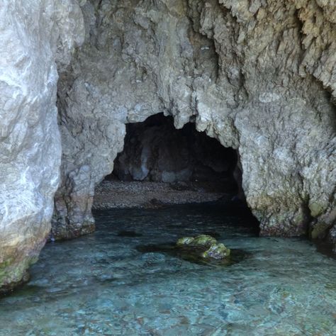 Cave at Traganou beach Rhodes island Beach Cave Aesthetic, Sea Cave Aesthetic, Stranded On An Island Aesthetic, Pirate Cave, Ocean Cave, Beach Cave, Rhodes Island, Photography Inspiration Nature, Separate Room