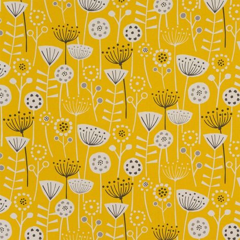 Bergen Ochre Fabric • Glasswells Curtain Fabric Ideas, Boho Wallpapers, Acrylic Paint On Fabric, Nature Geometry, Scandinavian Prints, Dining Room Window, Shepherd Hut, Nordic Style Home, Oilcloth Tablecloth