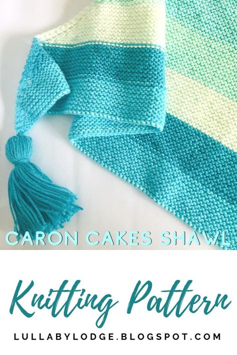 Prayer Shawl Patterns, Caron Cakes, Garter Stitch Knitting, Knitted Shawl, Shawl Knitting Patterns, Shawl Patterns, Easy Knitting Patterns, Scarf Knitting Patterns, Pdf Knitting Pattern