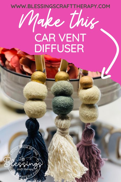 Passive Diffuser Diy, Diy Car Oil Diffuser Air Freshener, Car Scent Diy How To Make, Homemade Car Diffuser, Diy Car Diffuser How To Make, Diy Car Diffuser, Macrame Diffuser Diy, Car Diffuser Diy, How To Make Car Diffuser