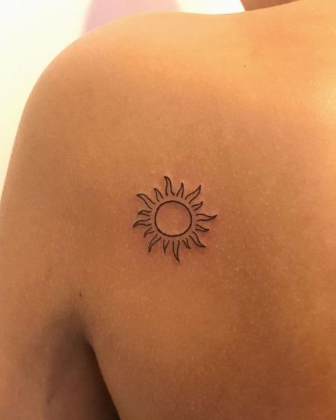 Sun Energy Tattoo, Sun Tattoo Inspiration, You’re The Sun To Me Tattoo, Sun And Heart Tattoo, You Are The Sun Tattoo, Small Sun Tattoo Ideas, It Girl Tattoo, Small Sun Tattoos For Women, Sun Tattoo Women