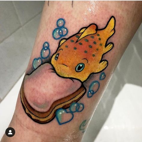 Tattoo uploaded by michael@baccarini • #fish#LiloandStitch#fishtattoo#cartoon#cartoontattoo#color#neotraditional#artist#disney#littletattoo#girl#girltattoo • 944418 • Tattoodo Disney Neo Traditional Tattoo, Nemo Fish Tattoo, Neotraditional Disney Tattoo, Pudge The Fish Tattoo, Disney Leg Sleeve Tattoo, Nemo Tattoo, Body Artwork, Print Making Designs, Tattoo Disney