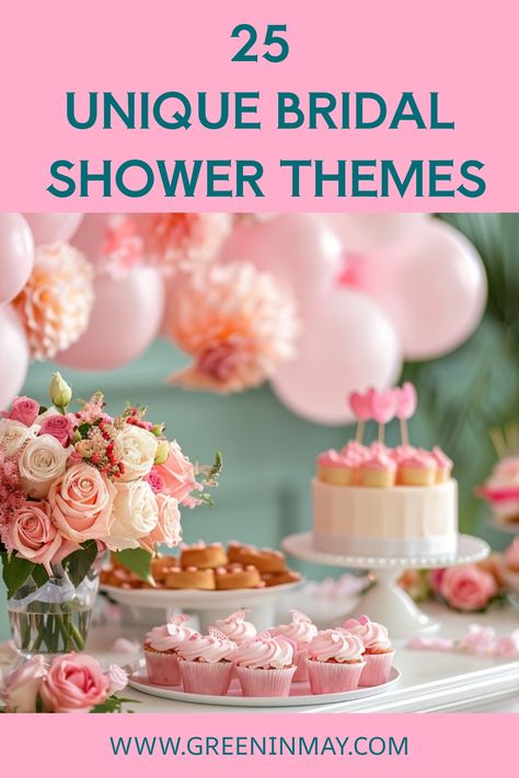 Bridal shower themes can turn a wedding shower celebration into a fun, unique and unforgettable event. In this blog post, we’ll explore 25 fun and unique bridal shower themes that promise to inspire hosts and delight future brides. Second Wedding Shower Ideas, Bridal Shower February, Teacher Bridal Shower Ideas, Unique Wedding Shower Themes, April Bridal Shower Ideas, Types Of Bridal Showers, Non Traditional Bridal Shower Ideas, Classy Bridal Shower Themes, Intimate Bridal Shower Ideas