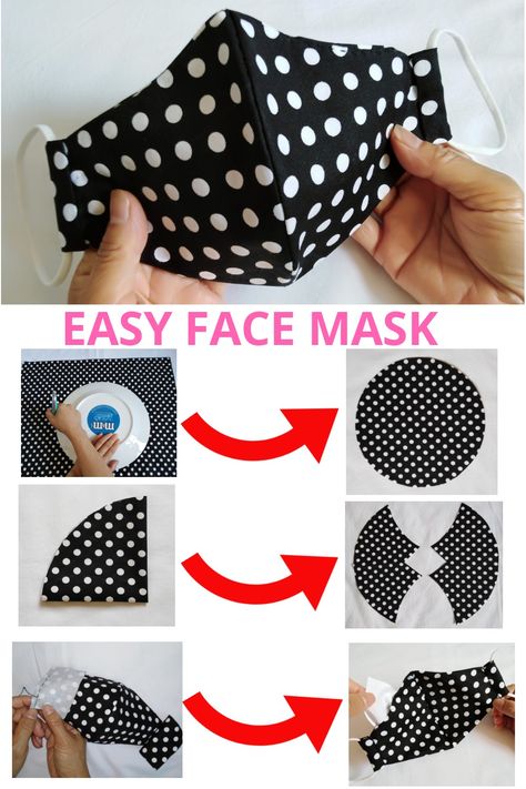 This Video tutorial will show you how to make a face mask at home without sewing machine. Very easy pattern using a round plate. With filter pocket & washable. Mask Pattern Sewing, How To Make Mask, Face Mask At Home, Make A Face Mask, Mask At Home, Face Mask Pattern, Diy Hair Accessories Ribbon, Face Mask Tutorial, Easy Face Mask Diy