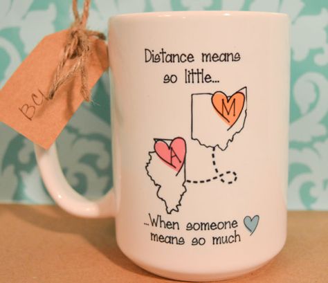 2 States, Long Distance Mugs, Etsy Home, Distance Relationship Gifts, Birthday Gifts For Boyfriend Diy, Long Distance Relationship Gifts, Bf Gifts, Creative Gifts For Boyfriend, Distance Gifts