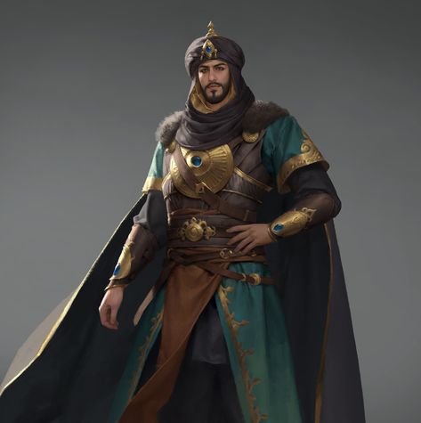 Arabian Knights, Persian Warrior, الفن الرقمي, Dungeons And Dragons Classes, Heroic Fantasy, Knight Art, Game Character Design, Character Design Male, Fantasy Inspiration