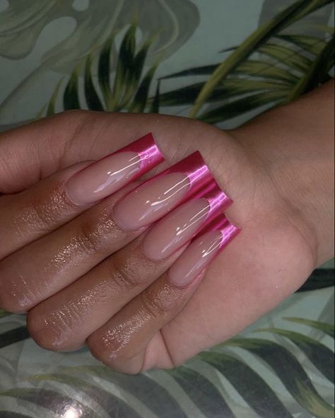 Nails Nail Pink, French Pink, French Nail, Pink Metallic, Pink Vibes, Nails Inspo, French Nails, How To Do Nails, Pink Nails