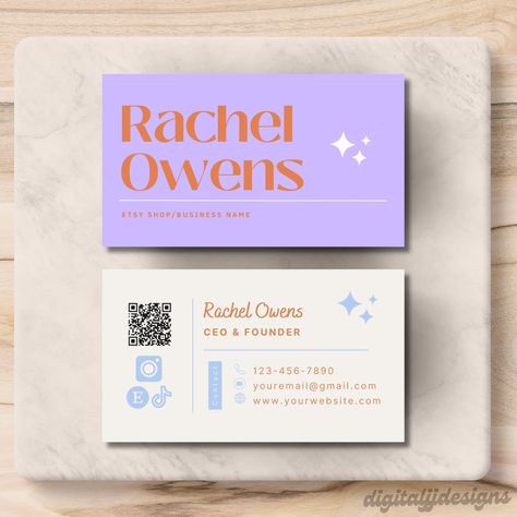 Create a professional business card with this free Canva template. Easily customize the colors, fonts, and layout to match your#HeartFonts #LoveLetters #TypographyLove #FontCrushFriday #HeartType Business Cards With Qr Code, Simple Business Card Design, Canva Retro, Calling Card Design, Canva Video, Angel Core, Business Card Stand, Qr Code Business Card, Heart Font