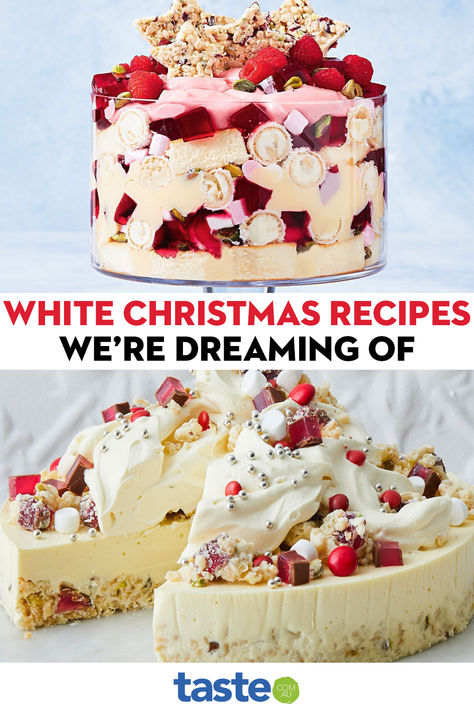 With every Christmas card we write, we think of these delicious spins on classic white Christmas. From cheesecakes to slices to few-ingredient truffles, it’s easy to see why this retro white chocolate, coconut, fruit and nut combination has made a massive festive comeback. White Christmas Slice, Easy Trifle, Chocolate Crackles, Christmas Desserts Easy, Best Sweets, Easy Christmas Gifts, Indulgent Desserts, Xmas Food, Christmas Cooking