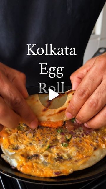 Karan Gokani on Instagram: "INDIAN 101: KOLKATA EGG ROLL 🍳🌯🇮🇳

I love streetside Kathi Rolls, and this is one of the easiest versions of them. I've kept it simple but go ahead and add any filling of your choice if you feel like.

For the paratha/bread: 
500g Plain flour
260g Warm water
20g Ghee
10g Salt 
10g Sugar 

To fill:
Green peppers, cucumbers, eggs, green chillies, fresh and pickled onions, Chaat masala 

1. Mix all the ingredients to make the paratha and knead for about 10 minutes until you have a smooth, soft dough. Rest for 10 minutes and roll out as per the video. 

2. Then cook the paratha with eggs and green chillies. 

3. Build your rolls with sauted green peppers, cucumbers, pickled onions, Chaat masala and any other filling of your choice. 

Stay tuned for more recipes Chapathi Roll Recipes, Egg Roll Recipes Indian, Kolkata Egg Roll, Indian Savouries, Kathi Roll Recipe, Paratha Bread, Egg Recipes Indian, Indian Cooking Videos, Indian Night