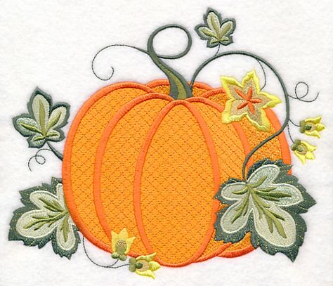 Jacobean Pumpkin design (M9119) from www.Emblibrary.com Embroidery Thanksgiving, Fall Applique Designs, Brother Se400, Library Embroidery, Appliqué Embroidery, Colchas Quilting, Best Embroidery Machine, Embroidered Bath Towels, Machine Pattern