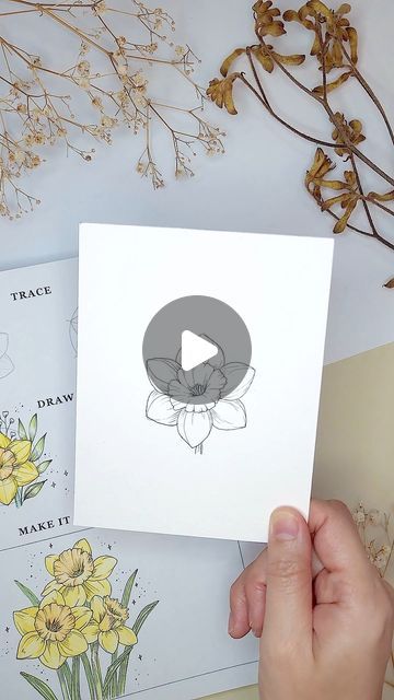 Aska Hall on Instagram: "Daffodil drawing tutorial 💐 I know you can draw this too, just follow line by line✨ 💐 💐 If you want to draw flowers with simple step-by-step guides 🌺 I have physical and digital drawing books available to buy or download that will have you creating beautiful floral artwork in minutes. 💐 💐 Link in Bio 🔗 . . #flowerdrawing #flowertutorial #stepbystepflower #flowerdrawings #howtodrawflowers" Daffodil Drawing, Drawing Books, Draw Flowers, Flower Line Drawings, Want To Draw, Daffodil Flower, Floral Artwork, Flower Tutorial, Daffodils