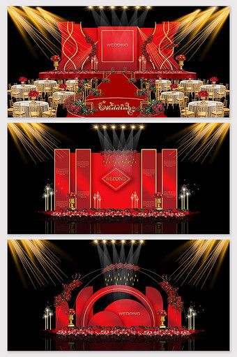 Gold Theme Wedding, Dark Red Wedding, Stage Backdrops, Wine Red Wedding, Red Gold Wedding, Wedding Business Card, Red Wedding Decorations, Innovative Office, Indoor Wedding Ceremonies