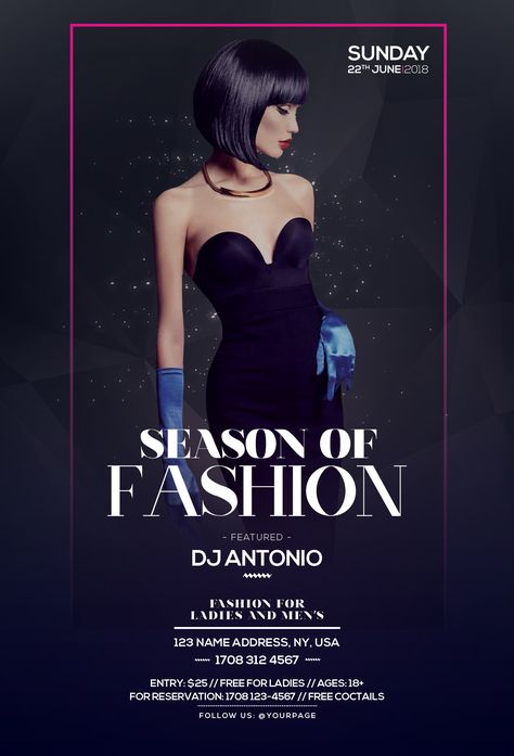 Check out my @Behance project: “Season of Fashion - PSD Flyer Template” https://www.behance.net/gallery/59554889/Season-of-Fashion-PSD-Flyer-Template Fashion Posters, Mises En Page Design Graphique, Fashion Show Poster, Event Posters, Fashion Poster Design, Psd Flyer Templates, Graphic Design Flyer, Psd Flyer, Flyer Design Inspiration